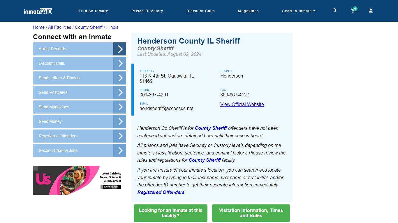 Henderson County IL Sheriff & Arrest Search - InmateAid